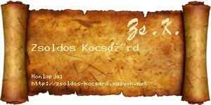 Zsoldos Kocsárd névjegykártya
